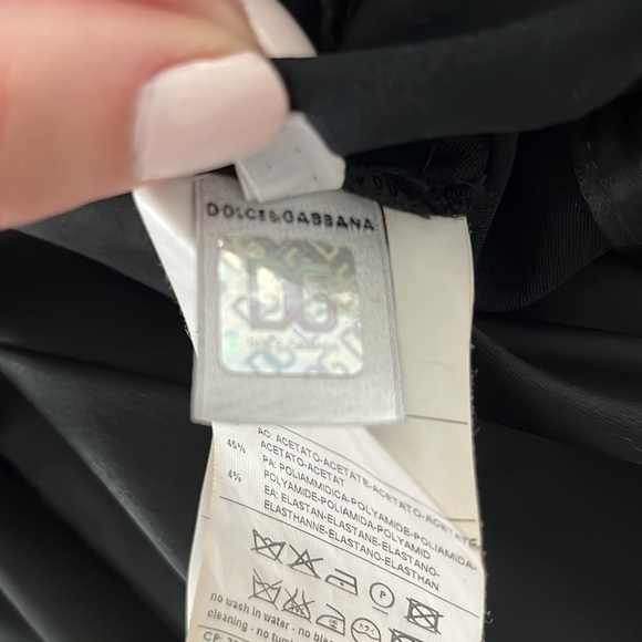 Dolce and Gabbana Beautiful Black Cocktail Satin Midi Dress, size 40 - Picture 10 of 12